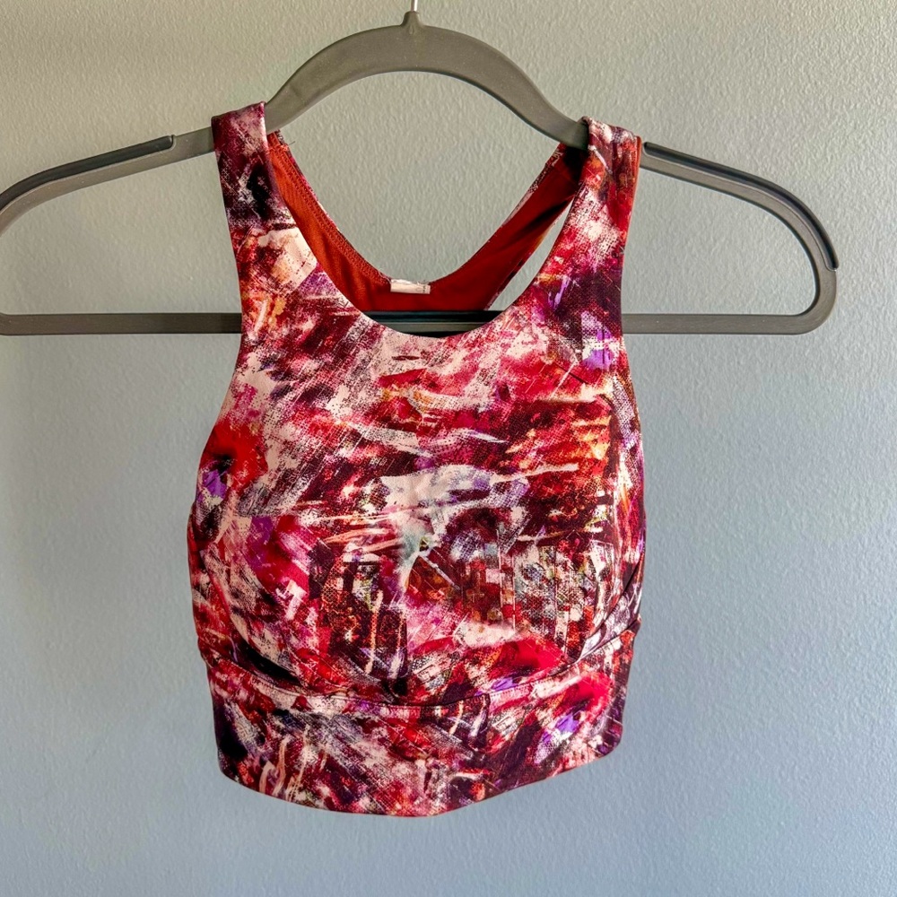 Lululemon Wunder Train Long-Line Bra, C/D Cups, Urbantricity Multi Pink | Size 4 - Picture 4 of 8